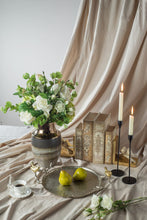 Load image into Gallery viewer, Delicate gold birds on silver tray handles create charm. Ideal for serving cocktails or displaying a candle. Perfect accent for sunroom, kitchen, or bathroom.
