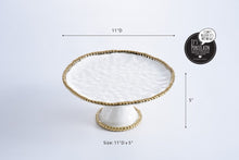 Load image into Gallery viewer, White &amp; Gold Cake Stand
