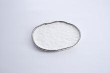 Load image into Gallery viewer, White &amp; Silver Round Serving Piece - Pampa Bay
