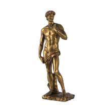 Load image into Gallery viewer, ‘David’ is a classic gold statue with intricate detailing, combining traditional artistry and modern style. Crafted from durable polyresin for tabletop or shelf display.
