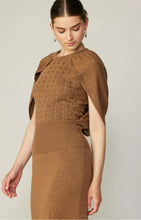 Load image into Gallery viewer, Brown midi sweater dress with cape

