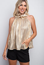 Load image into Gallery viewer, Prue Gold Ruffle Neck Top
