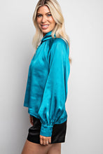 Load image into Gallery viewer, Zelina Teal Blouse
