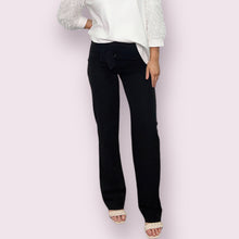 Load image into Gallery viewer, Black Bow Waist Pants - Posh Couture: Stylish black pants with a bow waist detail from Posh Couture.

