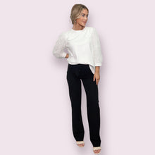 Load image into Gallery viewer, Elegant black trousers featuring a bow waist from Posh Couture.
