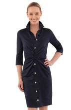 Load image into Gallery viewer, Twist &amp; Shout Dress Navy  - Gretchen Scott
