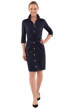 Load image into Gallery viewer, Twist &amp; Shout Dress Navy  - Gretchen Scott
