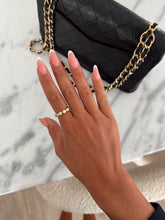 Load image into Gallery viewer, Gold diamond bubble ring. Makes the perfect stackable or single piece in your collection. Diamonds offer a bit of sparkle while still being elevated elegance 
