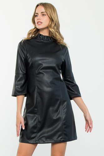 Black leather dress