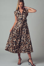 Load image into Gallery viewer, Belted Animal Print Midi Dress
