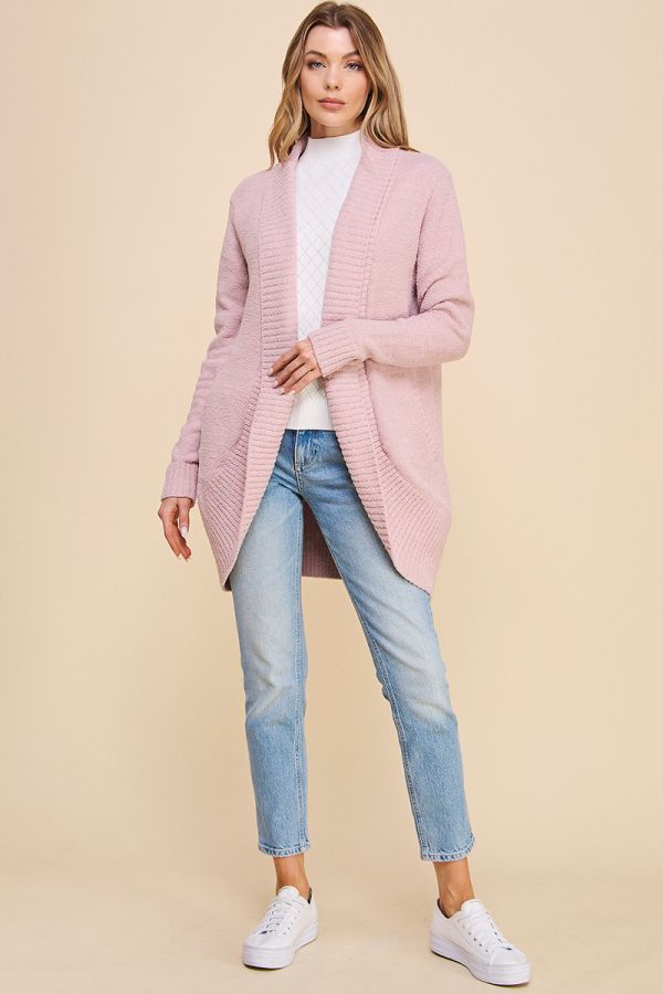 pink cardigan sweater