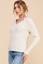 Load image into Gallery viewer, White V-Neck Sweater
