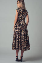 Load image into Gallery viewer, Belted Animal Print Midi Dress
