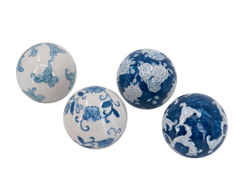 Blue and White Decorative Orbs