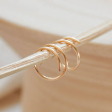 Load image into Gallery viewer, Twist-In Double Huggie Hoop Earrings - Minimalist: Gold
