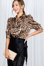Load image into Gallery viewer, Vine + Love Leopard Print Puff Sleeve Blouse
