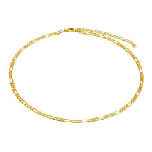 Load image into Gallery viewer, Timeless figaro chain necklace, 44 cm long with an 8 cm extension chain. Ideal for layering or as a minimalistic solo piece.
