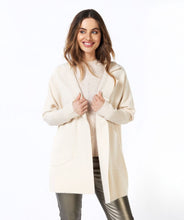 Load image into Gallery viewer, Discover the best of both worlds with our Cardigan Blazer Rib Sleeve - a soft, light beige wool coat that adds an elegant and trendy touch to any outfit.
