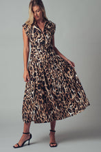 Load image into Gallery viewer, Belted Animal Print Midi Dress
