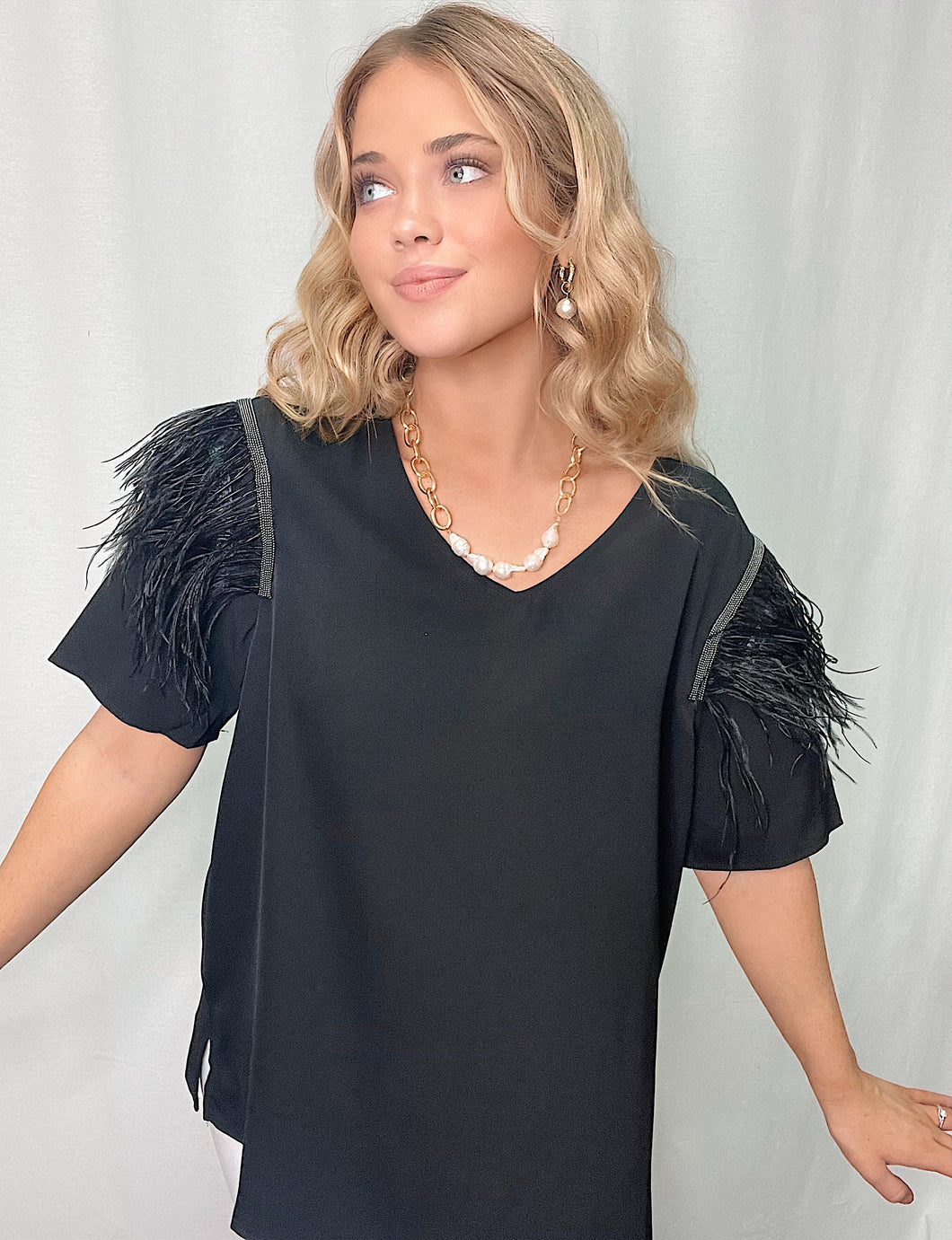 Wendelle Feathered Top