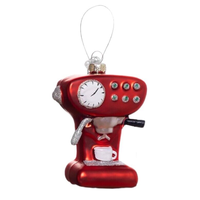 Illy Espresso Coffee Machine Glass Ornament Red Retro Italy Italian Food Antiquenm