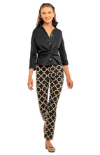 Load image into Gallery viewer, Chic black twisted blouse, perfect for any occasion, effortlessly styled with jeans, skirts, or tailored trousers.
