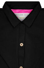 Load image into Gallery viewer, Sophisticated black twisted blouse, a wardrobe essential, ideal for both casual outings and formal events, pairs with ease.

