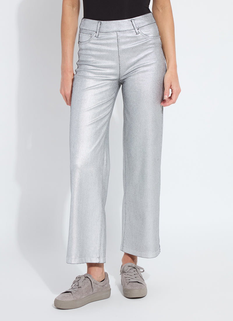 Metallic Coated Wide Leg Denim Pants from the brand Lysse. Holiday Pants.