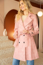 Load image into Gallery viewer, A stylish pink trench coat, perfect for adding a pop of color to any outfit.
