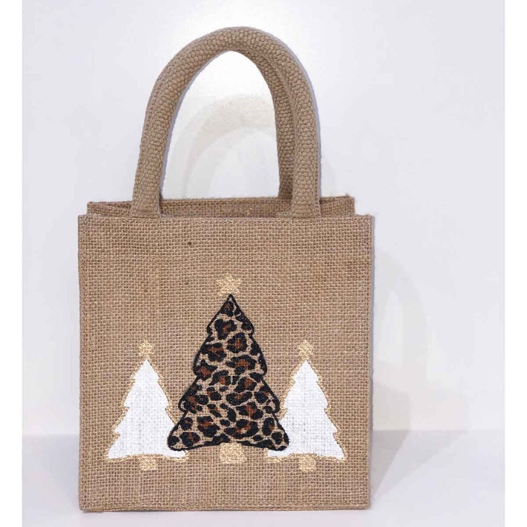 Leopard Christmas Tree Petite Gift Tote