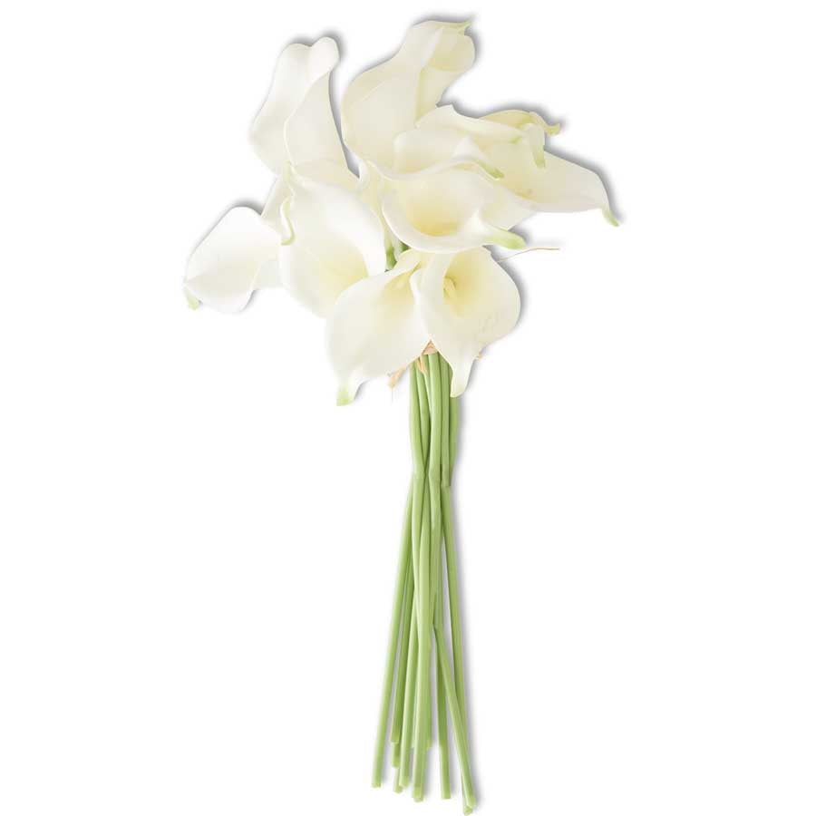 14 Inch Real Touch White Calla Lily Bundle