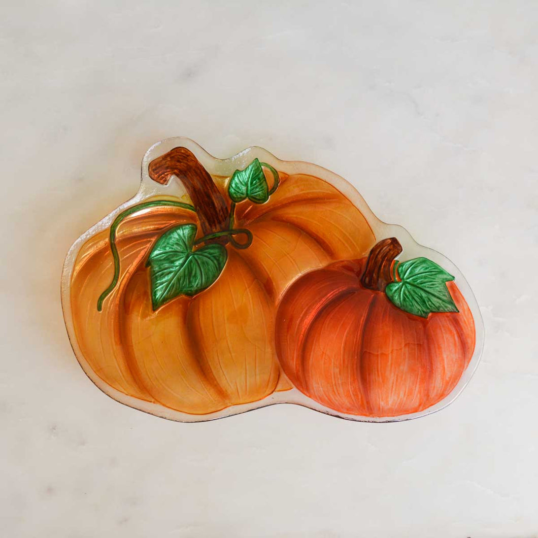 Griffin Pumpkin Glass Platter
