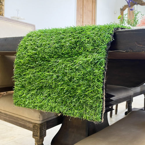 Green grass table runner, 47 inches long, perfect for adding a natural touch to your table decor.