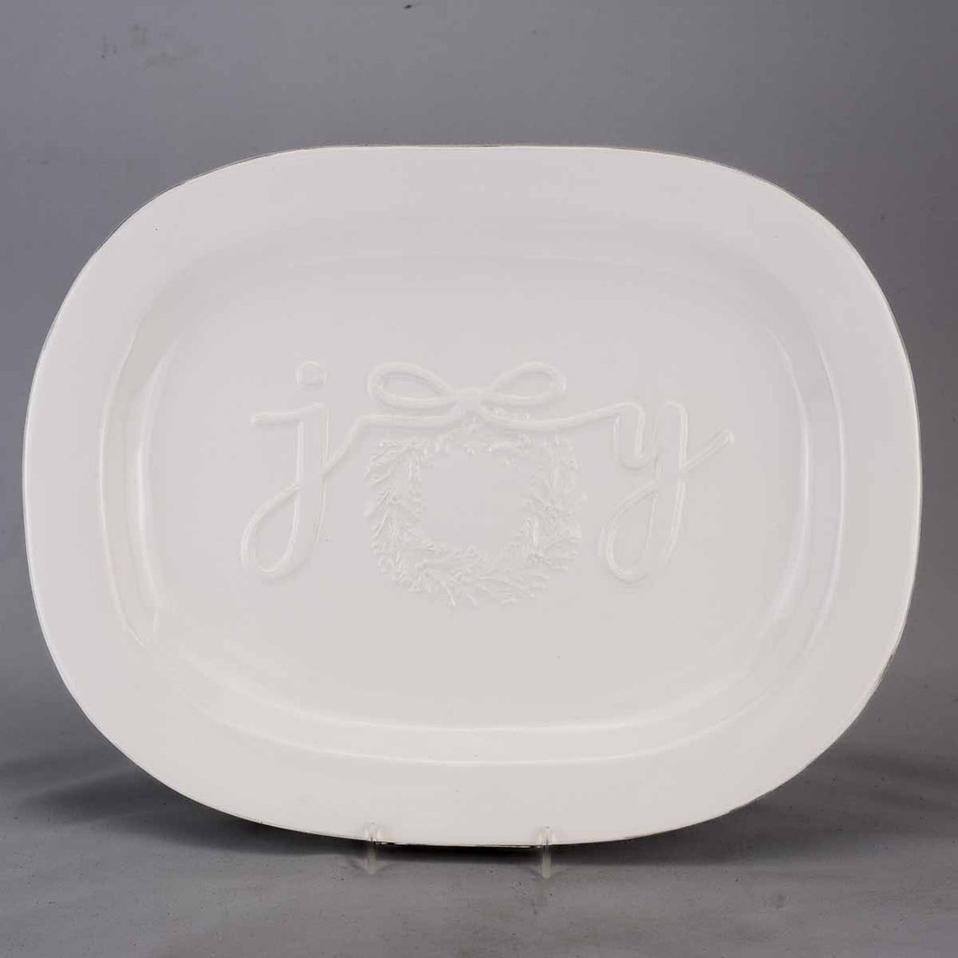 Joy Wreath Embossed Platter