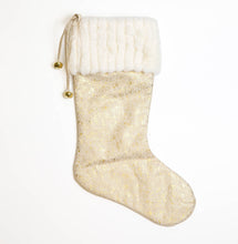Load image into Gallery viewer, Glimmer Jingle Fur Stocking Gold &amp; Silver
