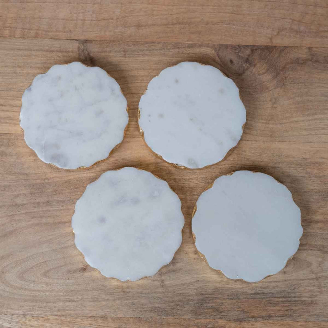 Ferrara Round Marble Coasters (Set of 4)