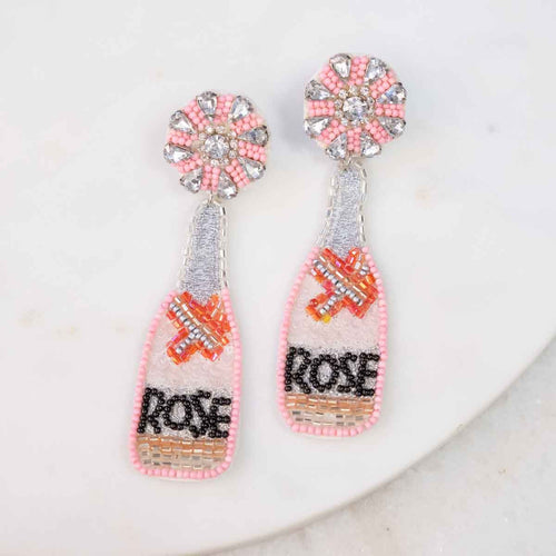 Beautiful rose-themed beaded earrings for all-day elegance.