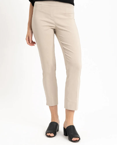Versatile Renuar ankle pant with faux pockets, wide waistband for smooth silhouette. Comfortable, durable, stylish for work or casual wear.