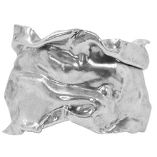 Load image into Gallery viewer, Delicate, crumpled foil-inspired cuff, reminiscent of medieval art. Light as tissue paper, it adorns wrists with sweet elegance.
