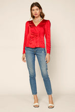 Load image into Gallery viewer, Firey Red Satin Blouse
