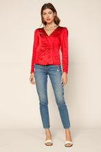 Load image into Gallery viewer, Firey Red Satin Blouse
