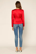 Load image into Gallery viewer, Firey Red Satin Blouse
