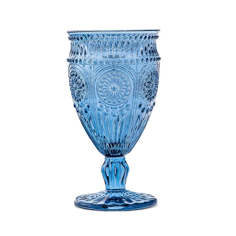 Vintage Blue Wine Glass