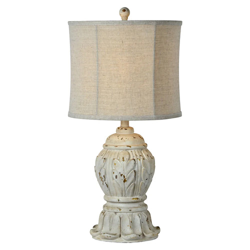 white distressed table lamp