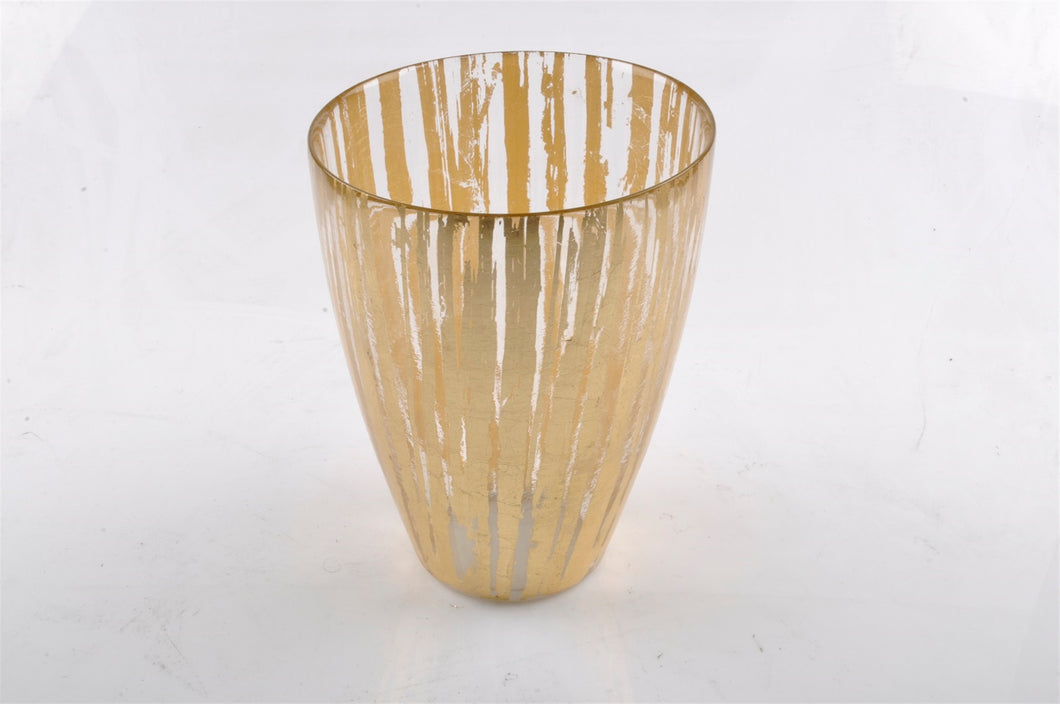 Large Gold Leaf Vase - Gold Foil Stripped