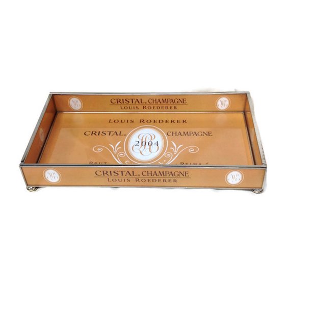 Cristal Replica Footed Glass Serving Tray