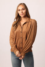 Load image into Gallery viewer, Birgit Faux Suede Button-Up Shirt - Another Love
