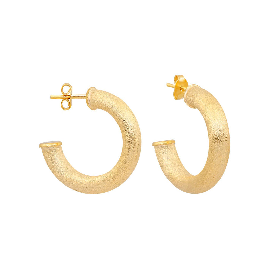 Mina Hoops: 18k Gold / 0.78 inches + brushed