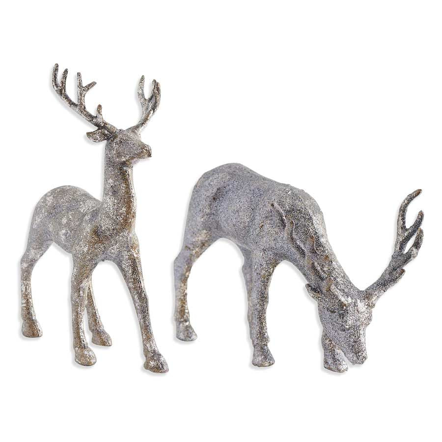 Antique Glittered Reindeer