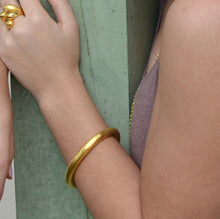 Load image into Gallery viewer, Betty Carre Round Solo Gold Cuff Bracelet
